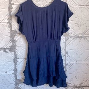 Navy flutter sleeve ruffle mini  dress :)